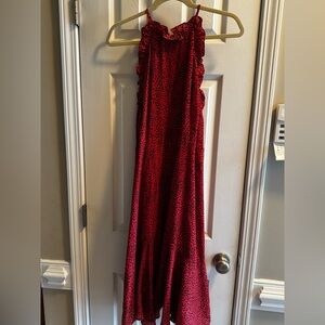 Who What Wear Vibrant Red Animal Print Dress